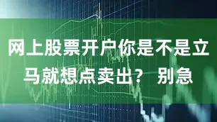 网上股票开户你是不是立马就想点卖出？ 别急